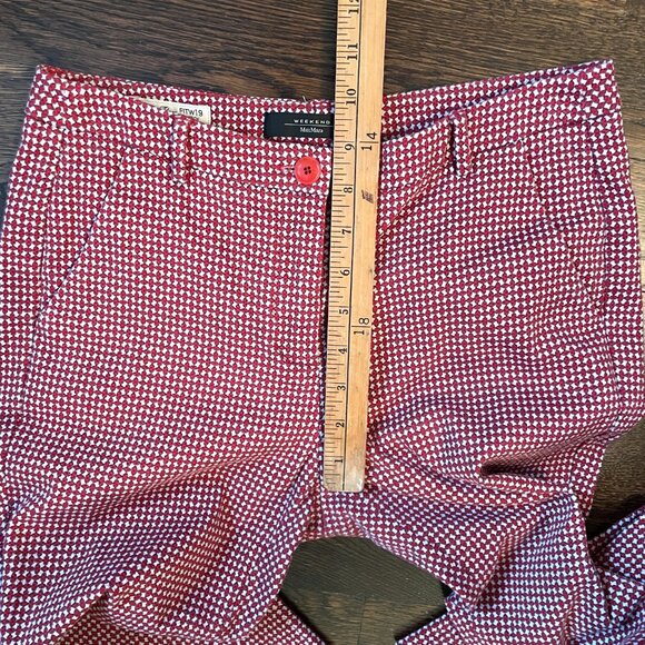 Max Mara Weekend Stretch Capri Flare Pants  FITW19 Red/Blue/White-Size 4 - Picture 7 of 10